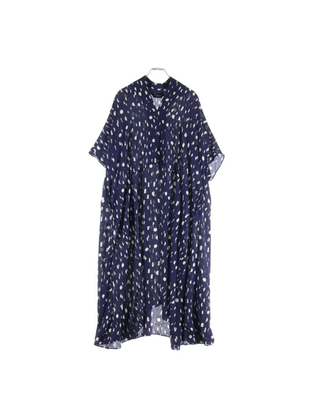 Balenciaga Dot Maxi Dress Navy
